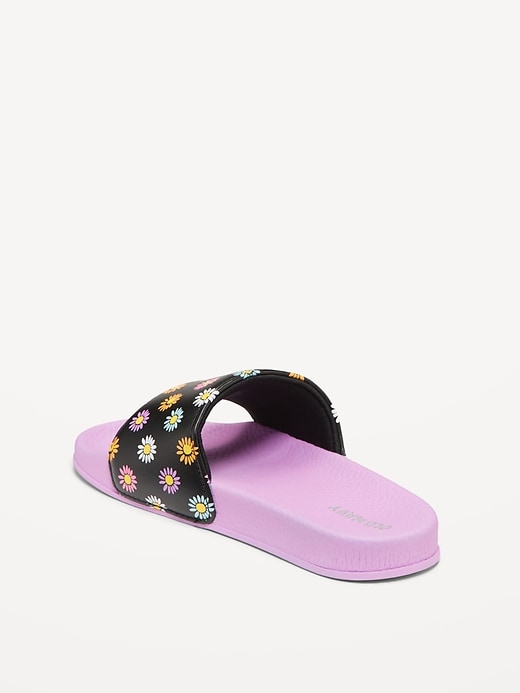Image number 4 showing, Printed Faux-Leather Pool Slide Sandals for Girls