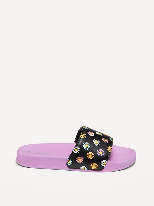 Image number 3 showing, Printed Faux-Leather Pool Slide Sandals for Girls