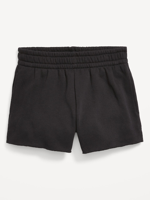High-Waisted Cut-Off Fleece Shorts for Girls