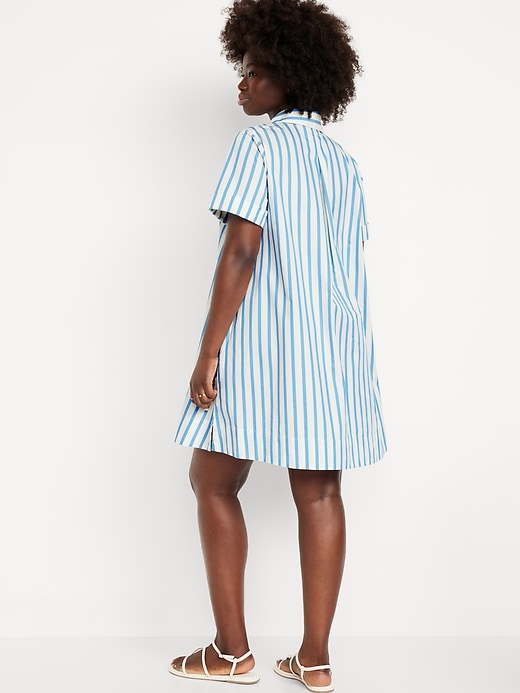 Image number 5 showing, Short-Sleeve Mini Swing Shirt Dress