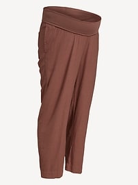 Image number 2 showing, Maternity Rollover Waist Linen Pant