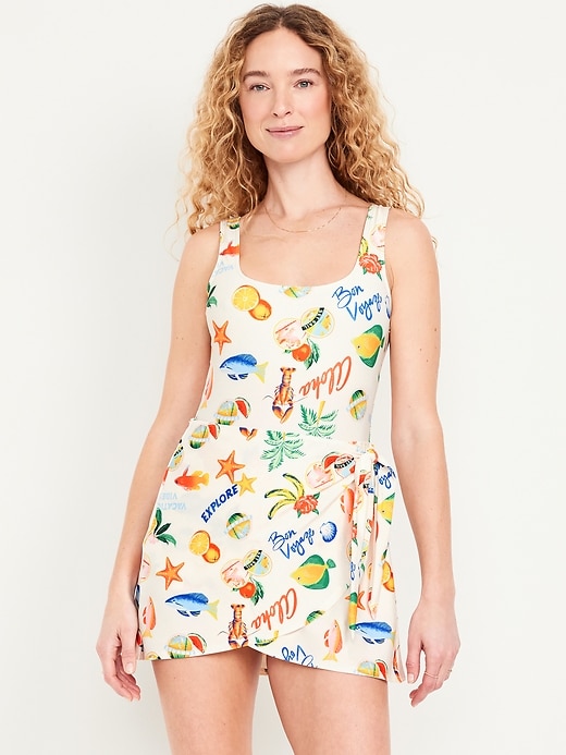 Image number 1 showing, Side-Tie Swim Dress