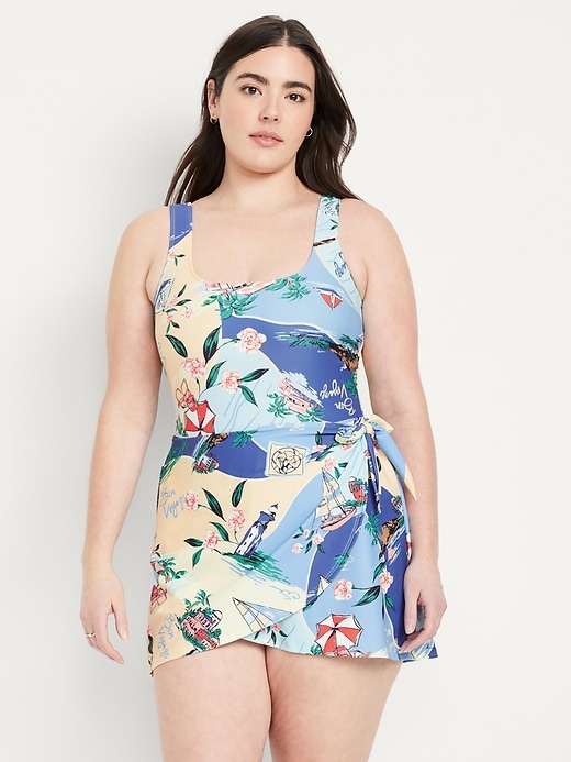 Image number 5 showing, Matte Side-Tie Swim Dress