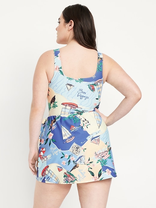 Image number 6 showing, Matte Side-Tie Swim Dress