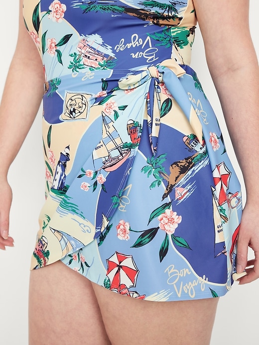 Image number 3 showing, Matte Side-Tie Swim Dress