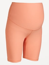 Image number 2 showing, Maternity Full Panel PowerSoft Biker Shorts -- 8-inch inseam