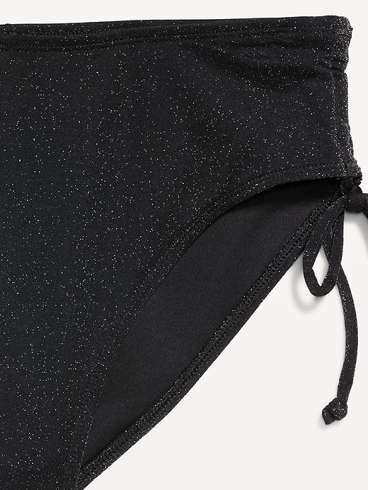 Image number 9 showing, Mid-Rise Side-Tie Shine Bikini Swim Bottoms