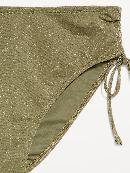Image number 9 showing, Mid-Rise Side-Tie Shine Bikini Swim Bottoms