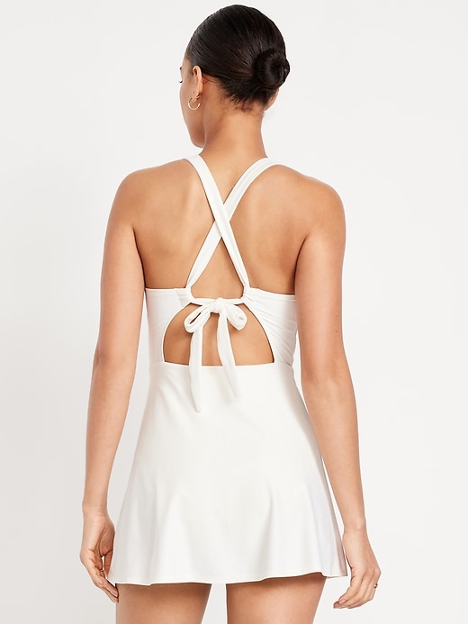 Image number 2 showing, Matte Tie-Back Swim Dress