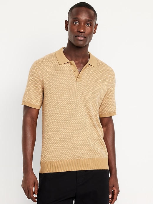 Image number 1 showing, Short-Sleeve Herringbone Polo