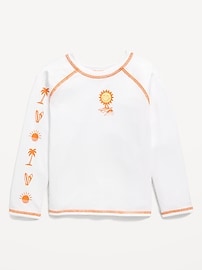 Long-Sleeve Graphic Rashguard Swim Top for Toddler Boys