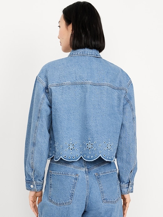 Image number 2 showing, Jean Eyelet Jacket