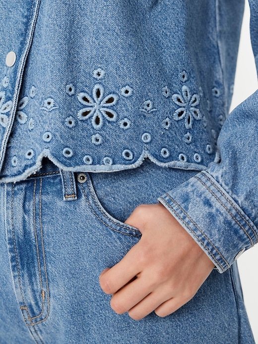 Image number 5 showing, Jean Eyelet Jacket