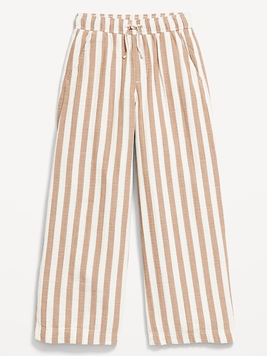 Image number 4 showing, Loose Printed High-Waisted Double-Weave Wide-Leg Pants for Girls