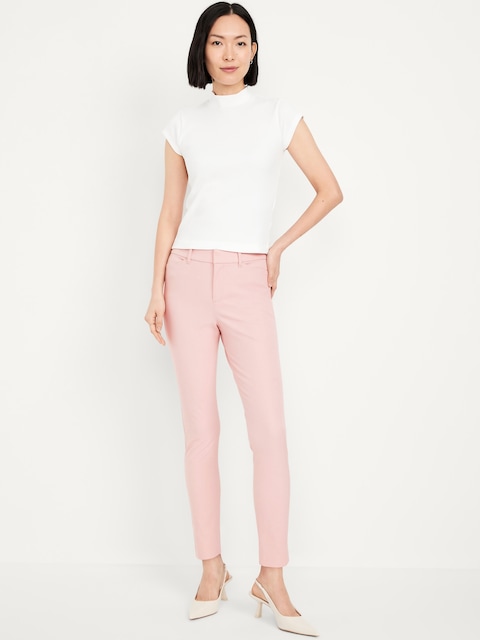 High-Waisted Pixie Skinny Ankle Pants - Bubblegum Pink