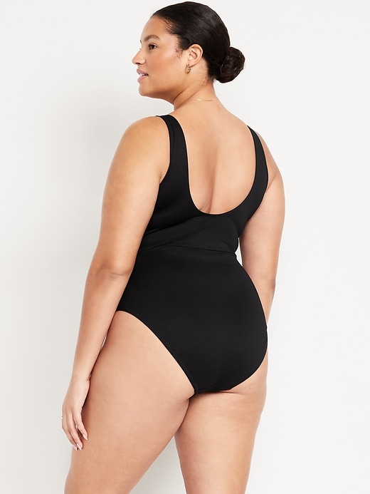 Image number 8 showing, Textured One-Piece Cut-Out Swimsuit