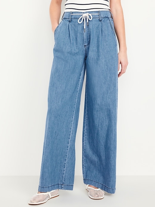 Image number 2 showing, High-Waisted Super Wide-Leg Drapey Jeans