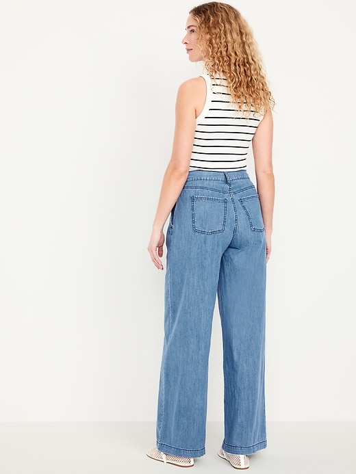 Image number 3 showing, High-Waisted Super Wide-Leg Drapey Jeans