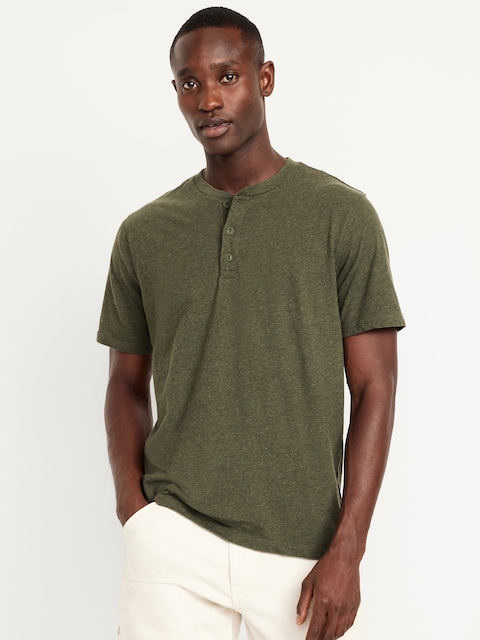 Henley T-Shirt - Heather Green