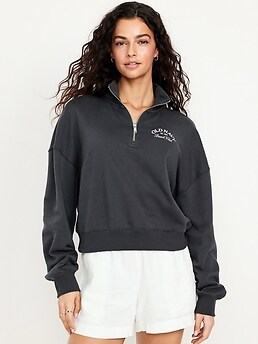 SoComfy Oversized Logo Half-Zip Sweatshirt | Old Navy