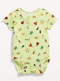 Image number 1 showing, Short-Sleeve Henley Bodysuit for Baby