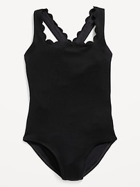 Image number 1 showing, Textured One-Piece Swimsuit for Girls