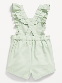 Image number 2 showing, Ruffle-Trim Twill Shortalls for Baby