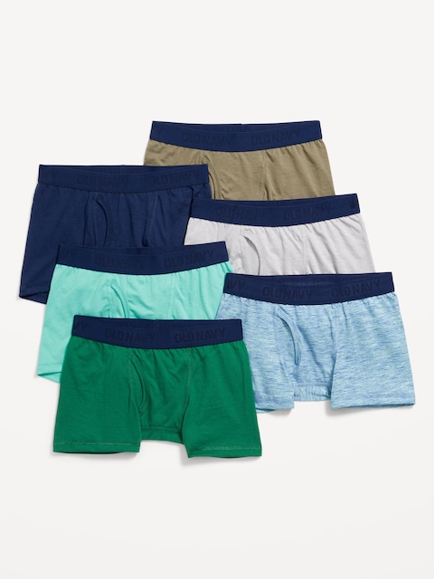 Solid Boxer-Brief Underwear 6-Pack for Boys - Greenery
