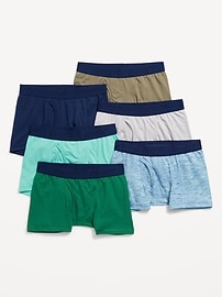 Image number 1 showing, Solid Boxer-Brief Underwear 6-Pack for Boys