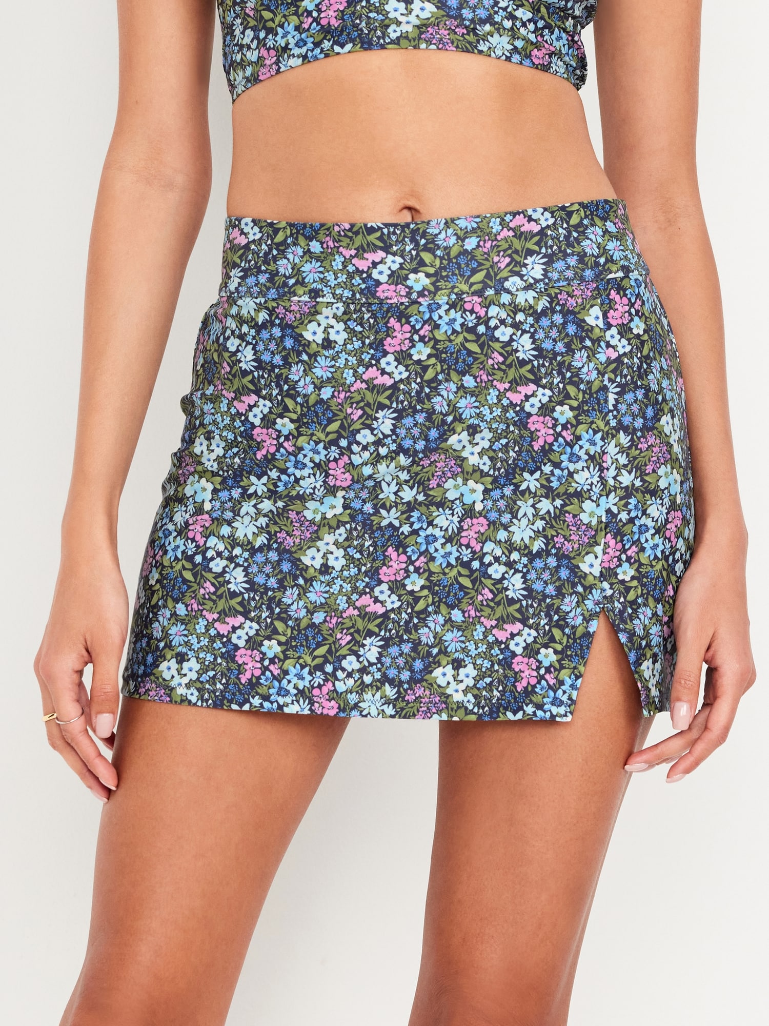 High-Waisted Matte Swim Skirt