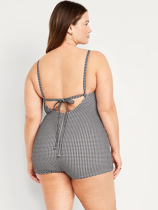 Image number 8 showing, Textured Swim Romper -- 2.5-inch inseam