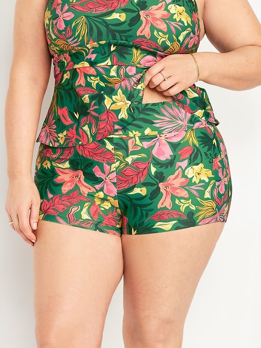 Image number 7 showing, High-Waisted Matte Swim Shorts -- 2-inch inseam