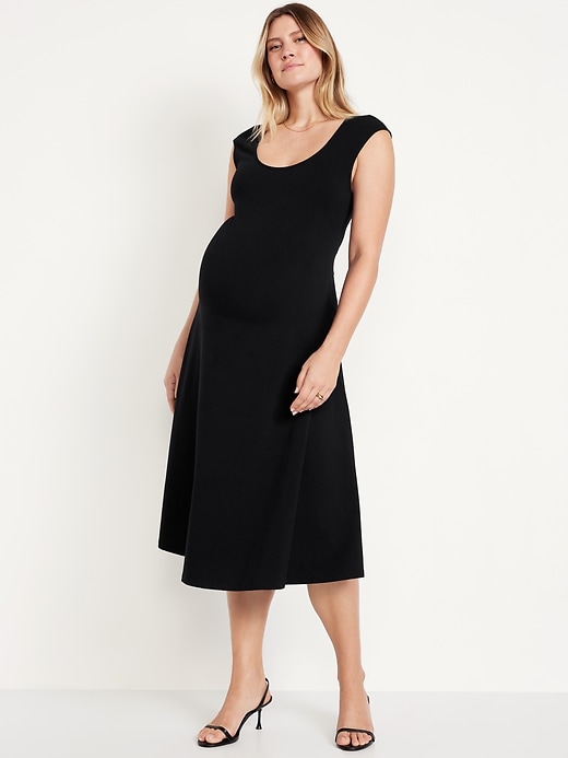 Image number 1 showing, Maternity Fit and Flare Midi Dress