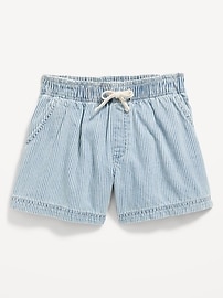 Image number 1 showing, Printed High-Waisted Pull-On Jean Shorts for Girls