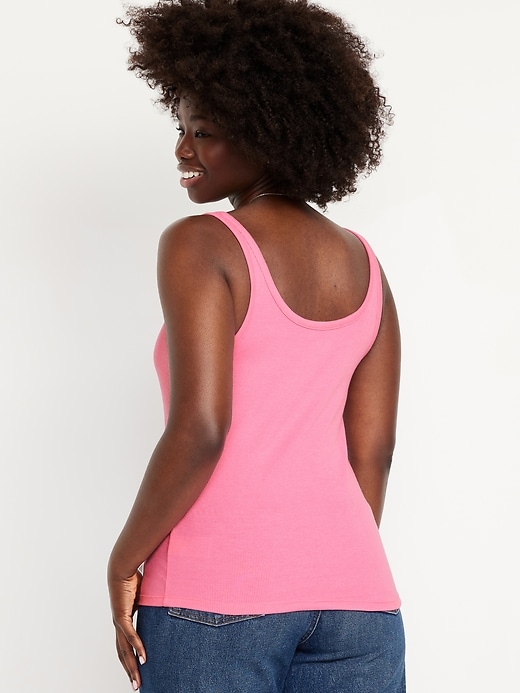 Image number 6 showing, First-Layer Ribbed Scoop-Neck Tank Top