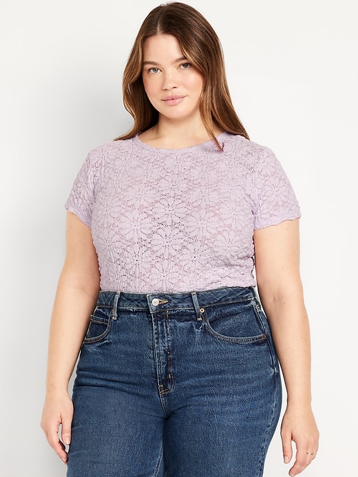 Image number 7 showing, Lace Crew-Neck Top