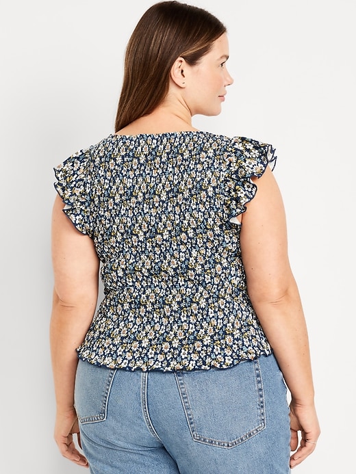 Image number 8 showing, Flutter-Sleeve Smocked Top