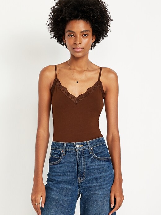 Lace-Trim Cami Tank Top