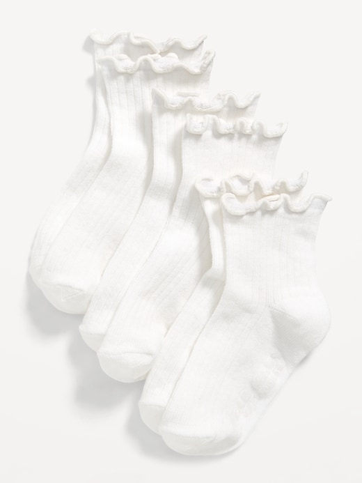 View large product image 1 of 1. Ruffle-Cuff Crew Socks 3-Pack for Toddler &amp; Baby