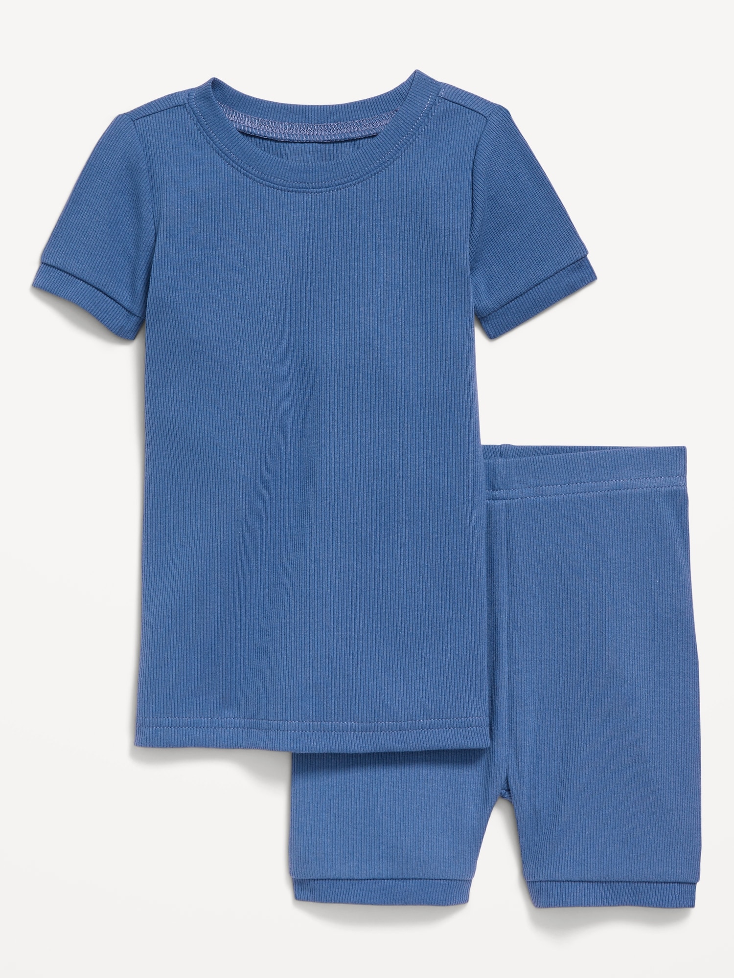 Snug-Fit Ribbed Pajama Set for Toddler & Baby