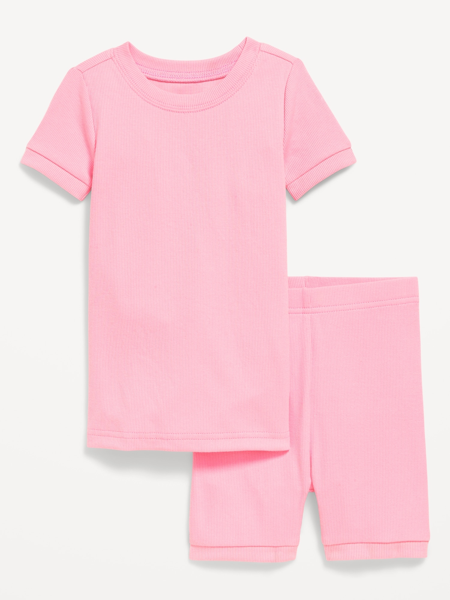 Snug-Fit Ribbed Pajama Set for Toddler & Baby