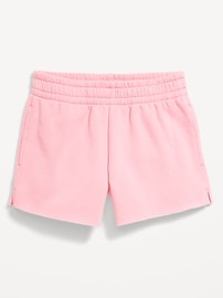 Image number 1 showing, High-Waisted Cut-Off Fleece Shorts for Girls
