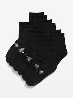 Gender-Neutral Quarter Crew Go-Dry Socks 6-Pack for Kids