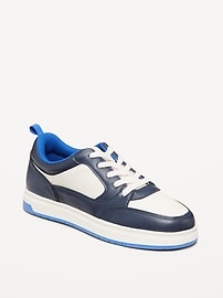 Image number 1 showing, Faux-Leather Sneakers for Boys