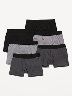 Solid Boxer-Brief Underwear 6-Pack for Boys