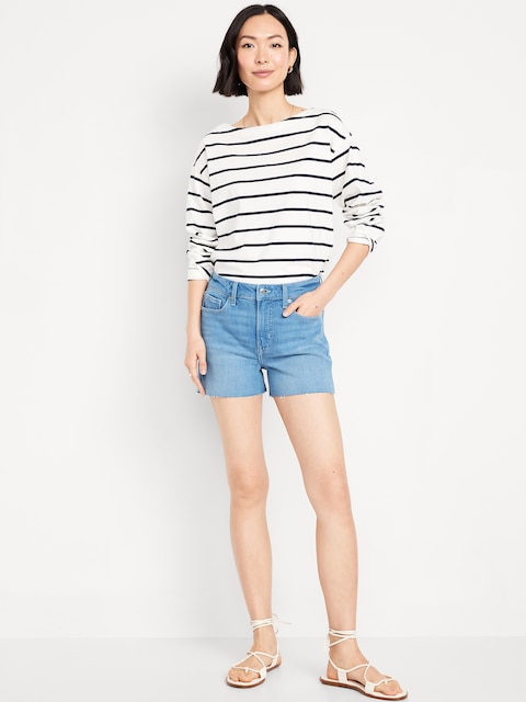 High-Waisted OG Jean Cut-Off Shorts -- 3-inch inseam - Light Wash Cutoff