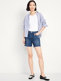 Image number 1 showing, High-Waisted OG Jean Cut-Off Shorts -- 5-inch inseam
