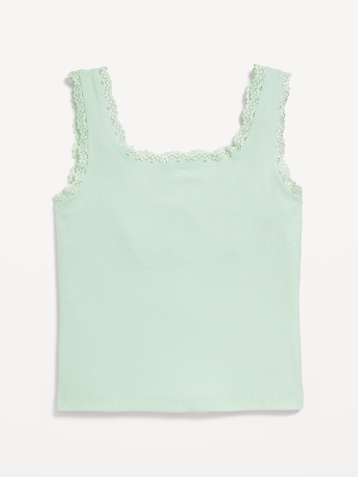 Image number 3 showing, Fitted Button-Front Ribbed Tank Top for Girls