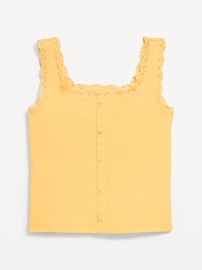 Image number 2 showing, Fitted Button-Front Ribbed Tank Top for Girls