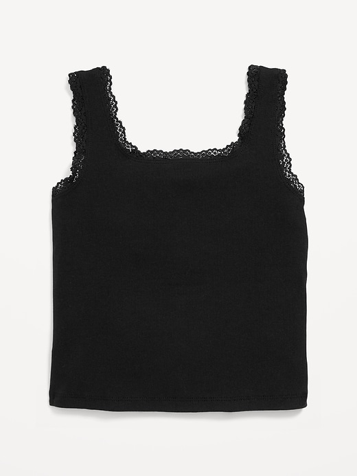 Image number 3 showing, Fitted Button-Front Ribbed Tank Top for Girls